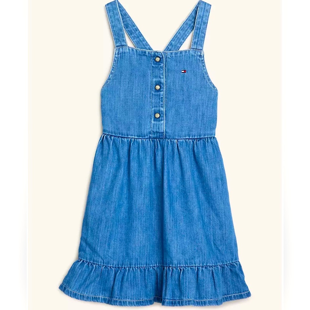 Tommy Hilfiger Kids' Cross-Strap Denim Dress